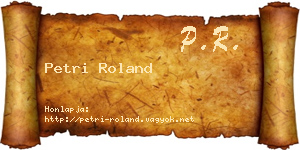 Petri Roland névjegykártya